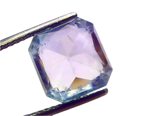9.76 carat IGI certified unheated natural Ceylon blue sapphire, octagonal cut, showcasing a vibrant blue hue.