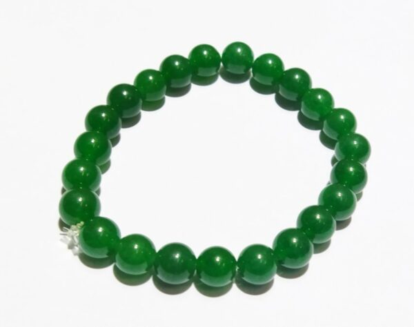 Natural Green Aventurine Bracelet by Venus Gems featuring smooth, round green beads, symbolizing luck and prosperity.