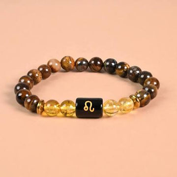 Natural Citrine & Tiger Eye Bracelet for Leo (Singh Rashi) - Confidence & Radiance Bracelet