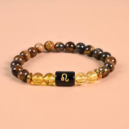 Natural Citrine & Tiger Eye Bracelet for Leo (Singh Rashi) - Confidence & Radiance Bracelet