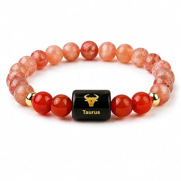Natural Sunstone & Carnelian Bracelet for Taurus (Vrushabh Rashi) - Vitality & Abundance Bracelet
