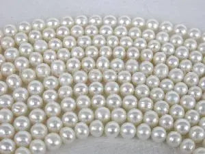 Round Culture Pearl with hole for pearl mala making 8MM