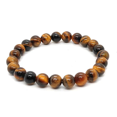 Natur Tigerauge Armband – Original Tigerauge Edelsteinarmband für Selbstvertrauen & Schutz