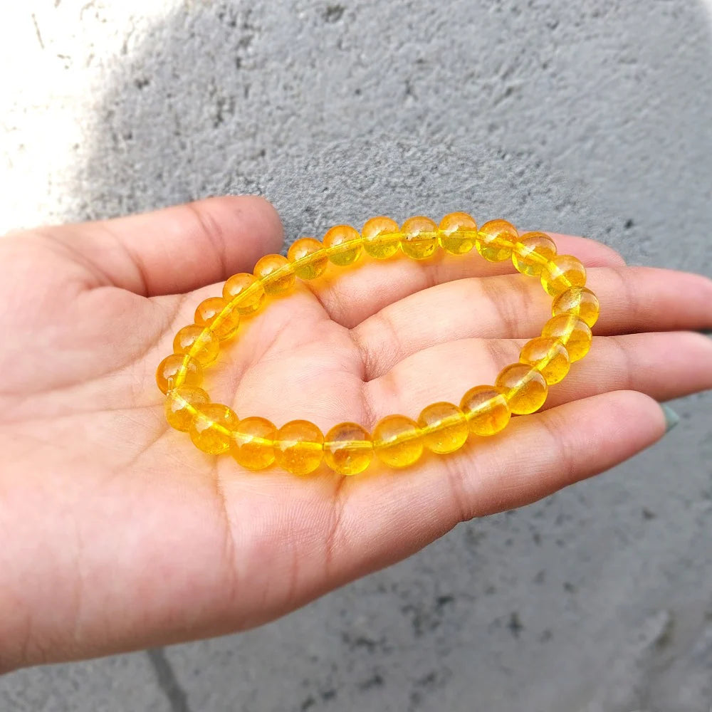 Natural Yellow Citrine Bracelet - Original Citrine Gemstone Bracelet for Abundance & Positivity