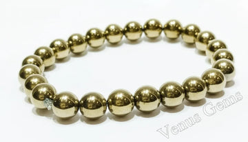 Golden Pyrite Bracelet Natural Hametite - Venus Gems