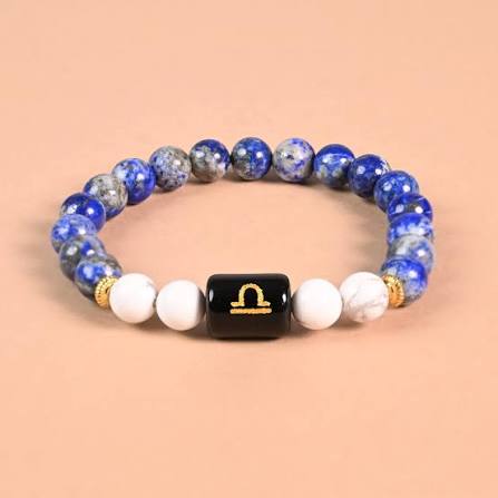 Natural Lapis Lazuli & Howlite Bracelet for Libra (Tula Rashi) - Balance & Harmony Bracelet