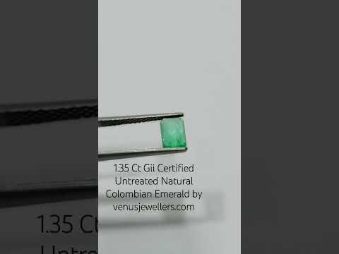 1.35 Ct GII Certified Untreated Natural Colombian Emerald Gemstone AAA