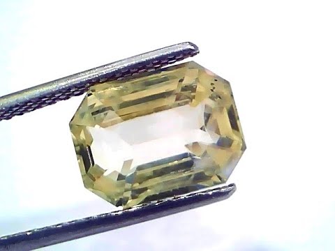 6.62 Ct IGI Certified Unheated Untreated Natural Ceylon Yellow Sapphire AA