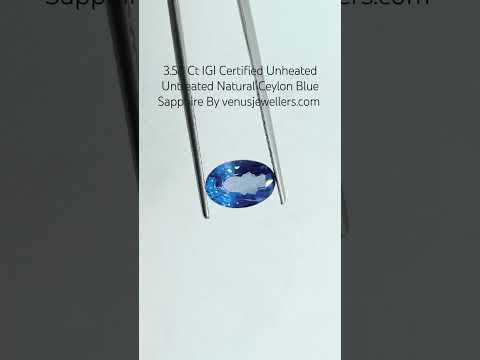 3.58 Ct IGI Certified Unheated Untreated Natural Ceylon Blue Sapphire AAAA