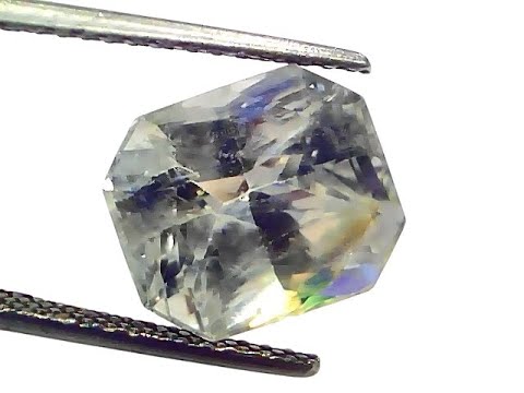 Huge 10.16 Ct GII Certified Unheated Natural Ceylon White Sapphire AAA