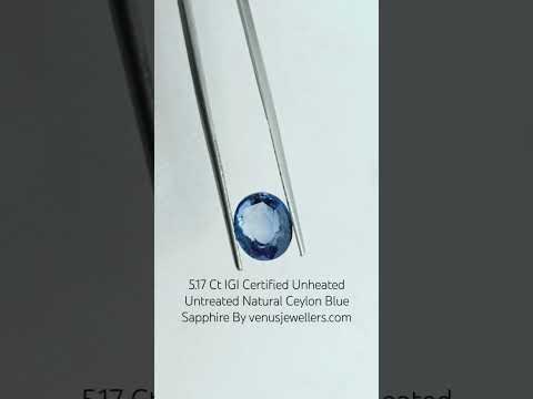 5.17 Ct IGI Certified Unheated Untreated Natural Ceylon Blue Sapphire