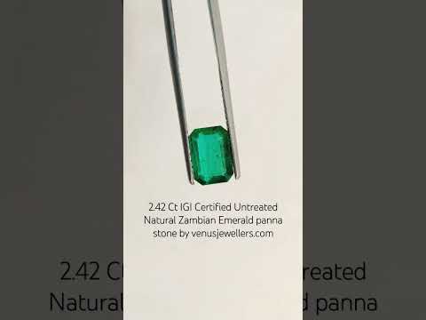 2.42 Ct IGI Certified Untreated Natural Zambian Emerald Gemstone