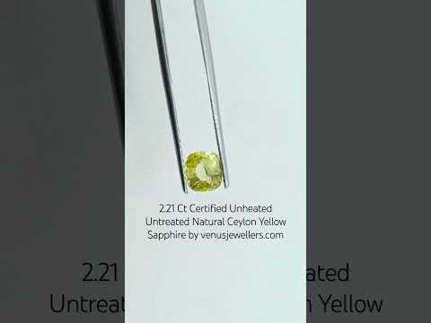 2.25 Ct Certified Unheated Untreated Natural Ceylon Yellow Sapphire
