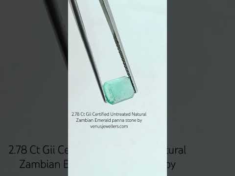 2.78 Ct GII Certified Untreated Natural Zambian Emerald Panna Gems