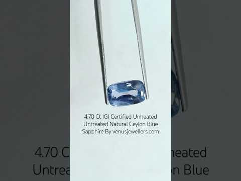 Saphir bleu de Ceylan naturel non chauffé non traité certifié IGI de 4,70 carats