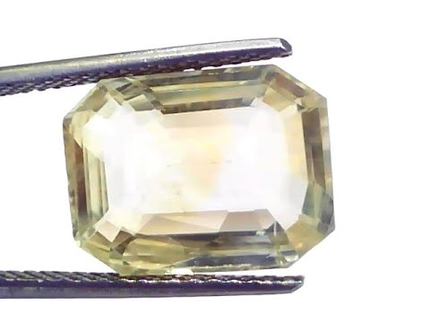 Huge 10.84 Ct IGI Certified Unheated Untreated Natural Ceylon Yellow Sapphire