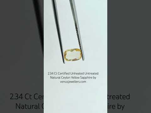 2.36 Ct Certified Unheated Untreated Natural Ceylon Yellow Sapphire