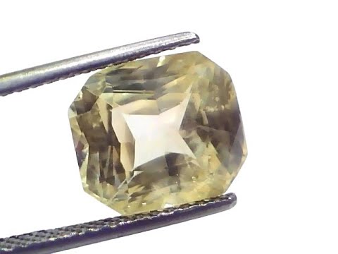 Huge 10.11 Ct IGI Certified Unheated Untreated Natural Ceylon Yellow Sapphire