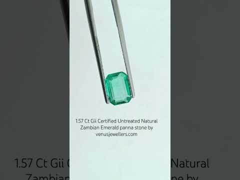 1.57 Ct GII Certified Untreated Natural Zambian Emerald Panna Gems