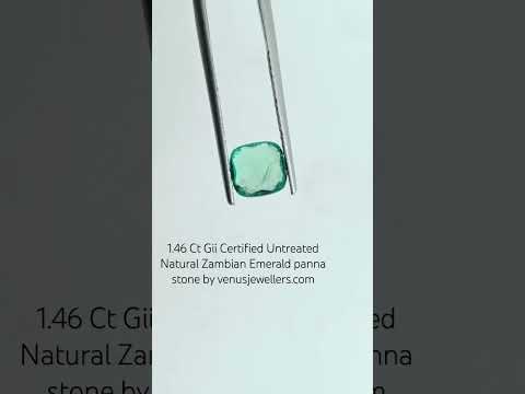 1.46 Ct GII Certified Untreated Natural Zambian Emerald Panna Gems