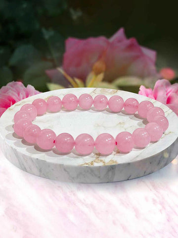 Rosenquarzarmband Natur - Original Edelsteinarmband für Liebe & Heilung