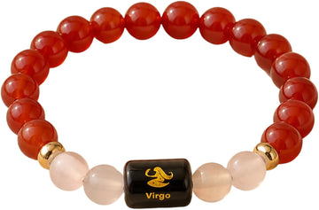 Natural Carnelian & Sphatik Bracelet for Virgo (Kanya Rashi) - Focus & Precision Bracelet